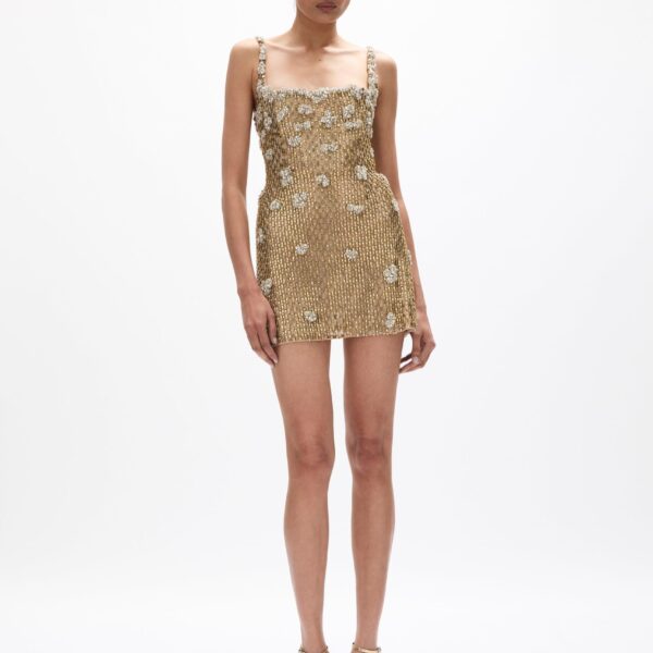 Rachel Gilbert Solana Mini Dress - Rachel Gilbert Gold - Australian Luxury Evening Wear at Coveti