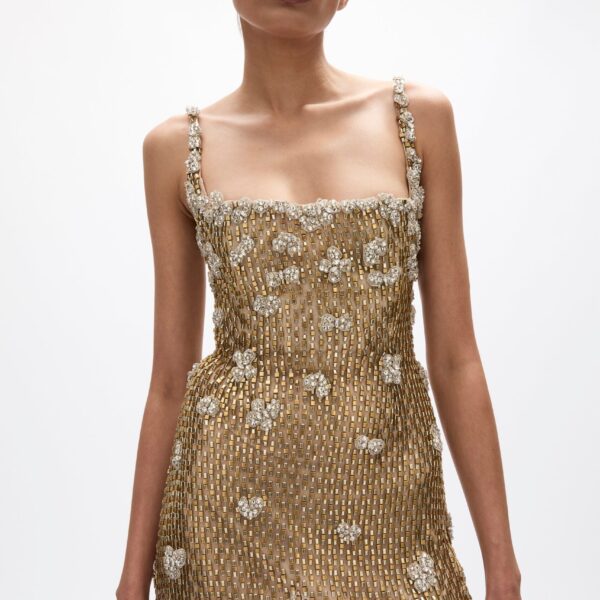Rachel Gilbert Solana Mini Dress - Rachel Gilbert Gold - Australian Luxury Evening Wear at Coveti