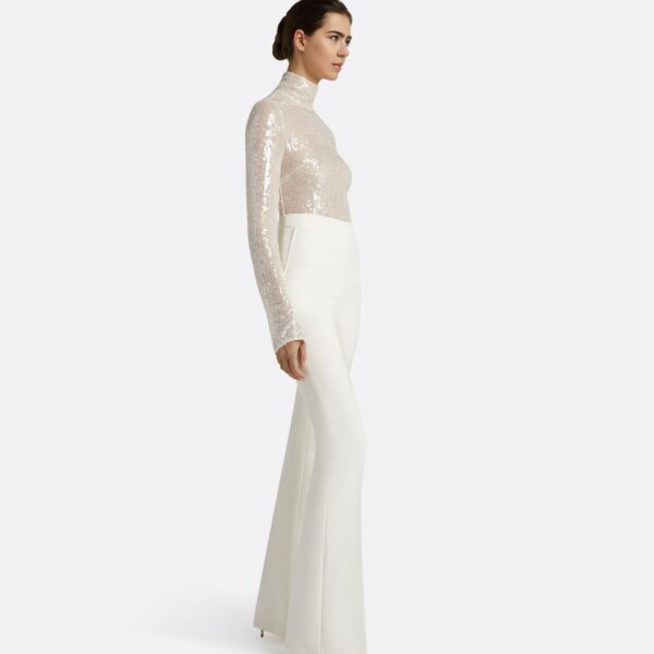 Safiyaa Alexa Ivory Trousers - Safiyaa Pants - Heavy Crepe Cape Gown - Shop at Coveti