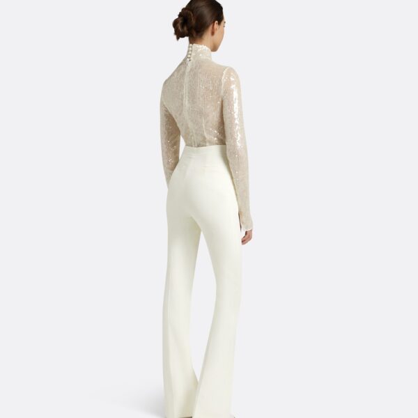 Safiyaa Alexa Ivory Trousers - Safiyaa Pants - Heavy Crepe Cape Gown - Shop at Coveti