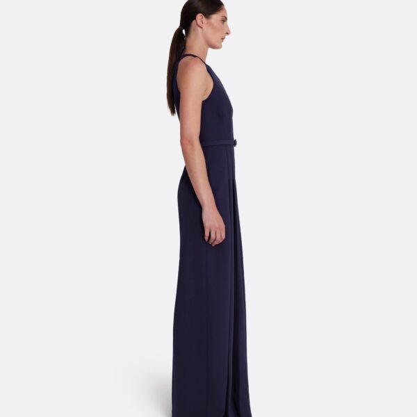 Safiyaa Althea Jumpsuit in Azurite - Safiyaa Jumpsuit - Heavy Crepe Cape Gown - Shop at Coveti