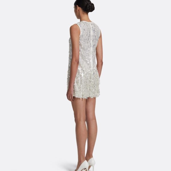 Safiyaa Ariana Short Dress in Ivory with Crystal Embellishment - Safiyaa Dresses - Heavy Crepe Cape Gown - Shop at Coveti