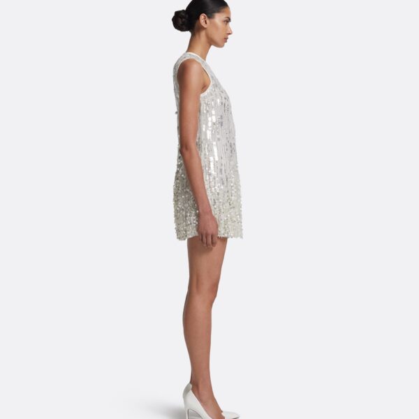 Safiyaa Ariana Short Dress in Ivory with Crystal Embellishment - Safiyaa Dresses - Heavy Crepe Cape Gown - Shop at Coveti