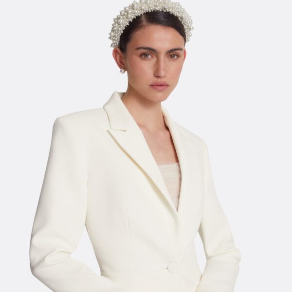 Safiyaa Arlene Ivory jacket - Safiyaa Jackets - Heavy Crepe Cape Gown - Shop at Coveti