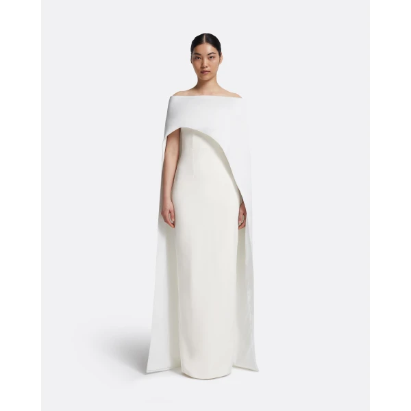 Safiyaa Azrael Long Dress & Maddox Harness in Porcelain, view 2