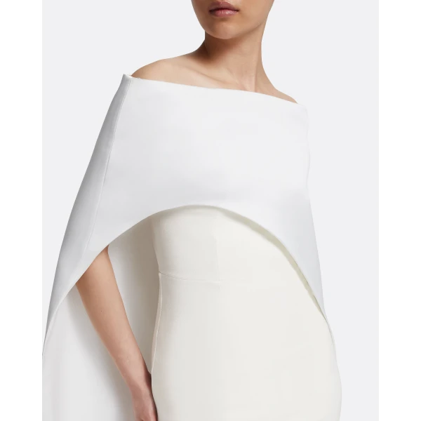 Safiyaa Azrael Long Dress & Maddox Harness in Porcelain, view 4