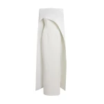 Safiyaa Azrael Long Dress & Maddox Harness in Porcelain - Safiyaa Dresses - Heavy Crepe Cape Gown - Shop at Coveti