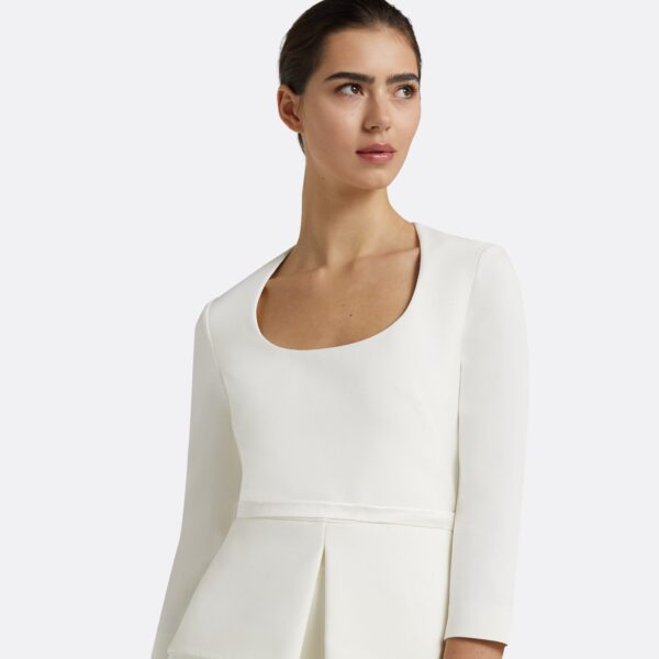 Safiyaa Caia Ivory Top - Safiyaa Tops - Heavy Crepe Cape Gown - Shop at Coveti