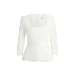 Safiyaa Caia Ivory Top - Safiyaa Tops - Heavy Crepe Cape Gown - Shop at Coveti