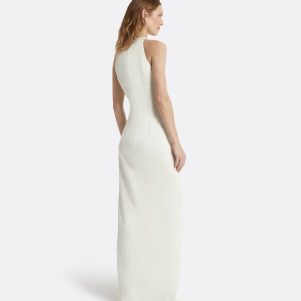 Safiyaa Cameron Ivory Long Dress - Safiyaa Dresses - Heavy Crepe Cape Gown - Shop at Coveti