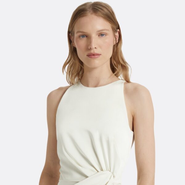 Safiyaa Cameron Ivory Long Dress - Safiyaa Dresses - Heavy Crepe Cape Gown - Shop at Coveti