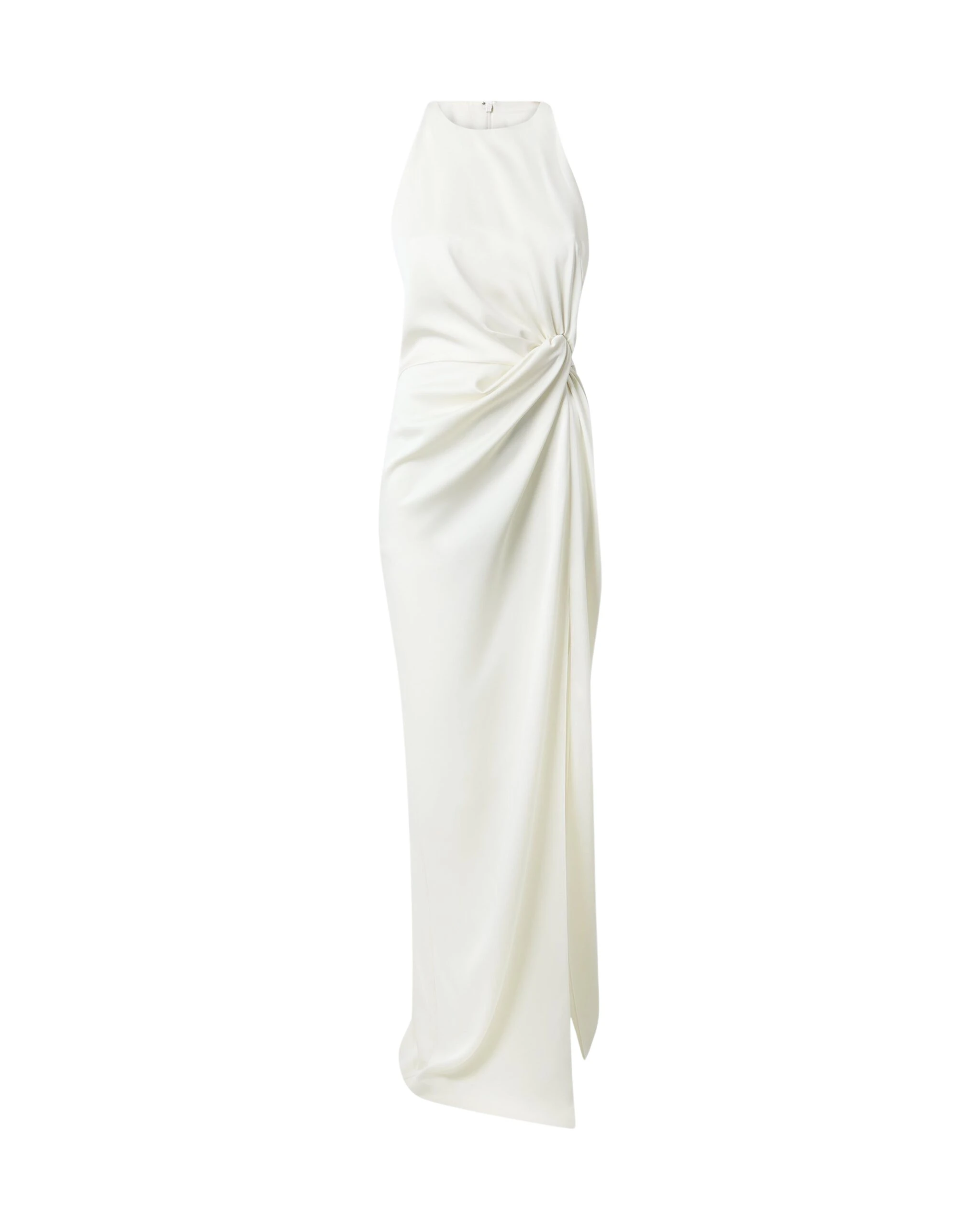 Safiyaa Cameron Ivory Long Dress - Safiyaa Dresses - Heavy Crepe Cape Gown - Shop at Coveti