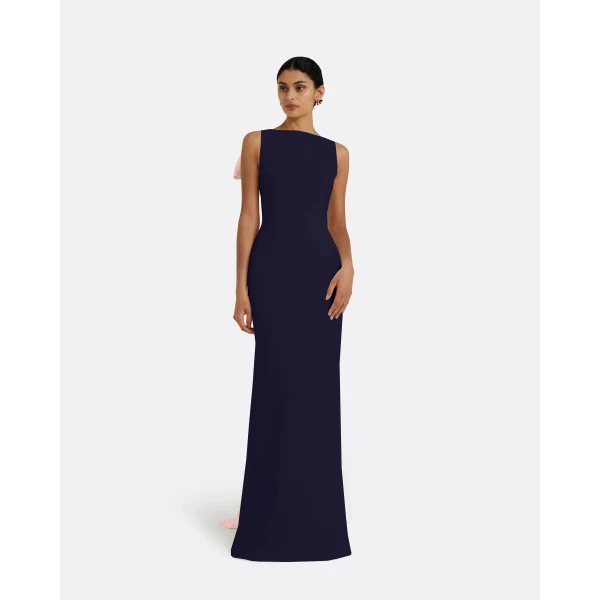 Safiyaa Celestia Long Dress in Azurite & Pale Pink, view 3