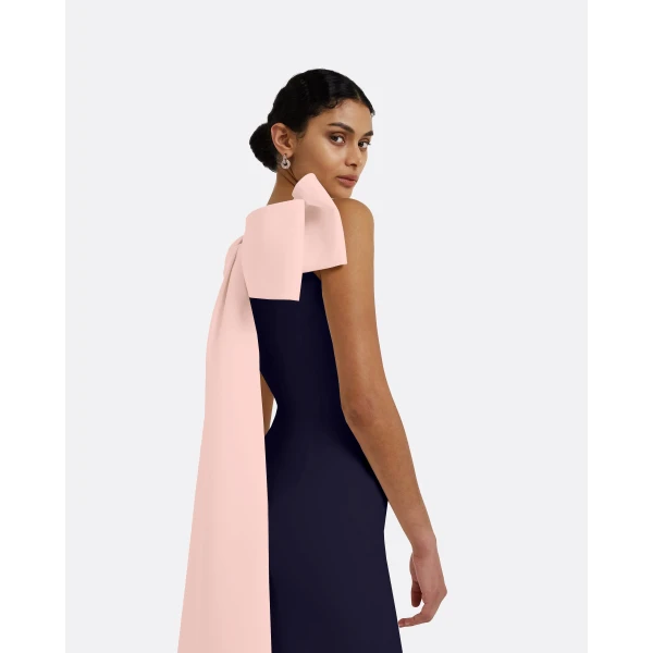 Safiyaa Celestia Long Dress in Azurite & Pale Pink, view 4