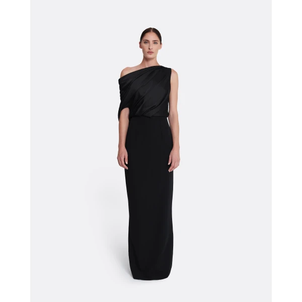 Safiyaa Costanza Long Dress in Black, view 2