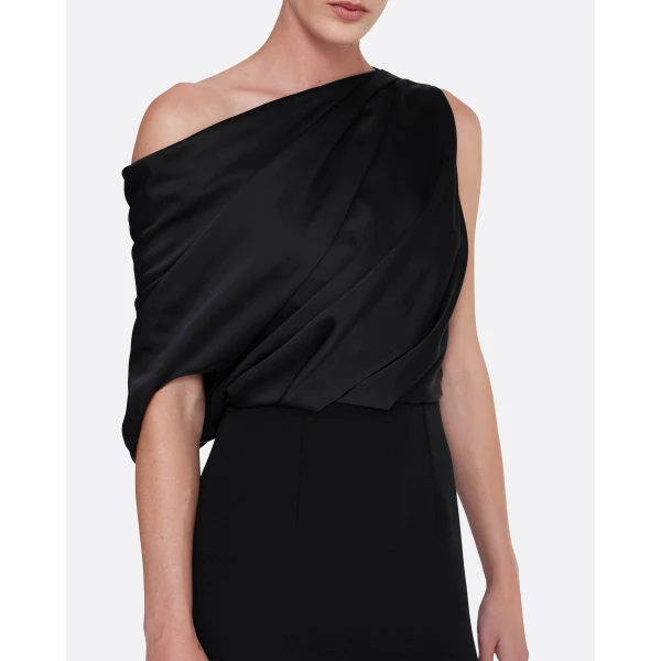 Safiyaa Costanza Long Dress in Black, view 4