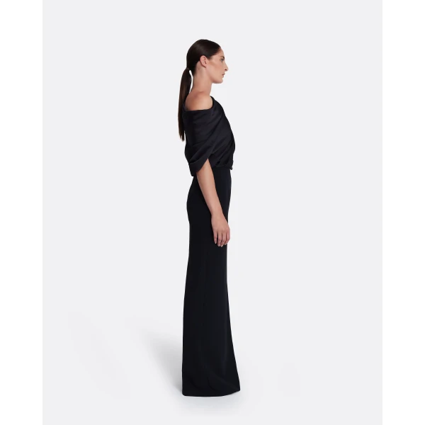 Safiyaa Costanza Long Dress in Black, view 5