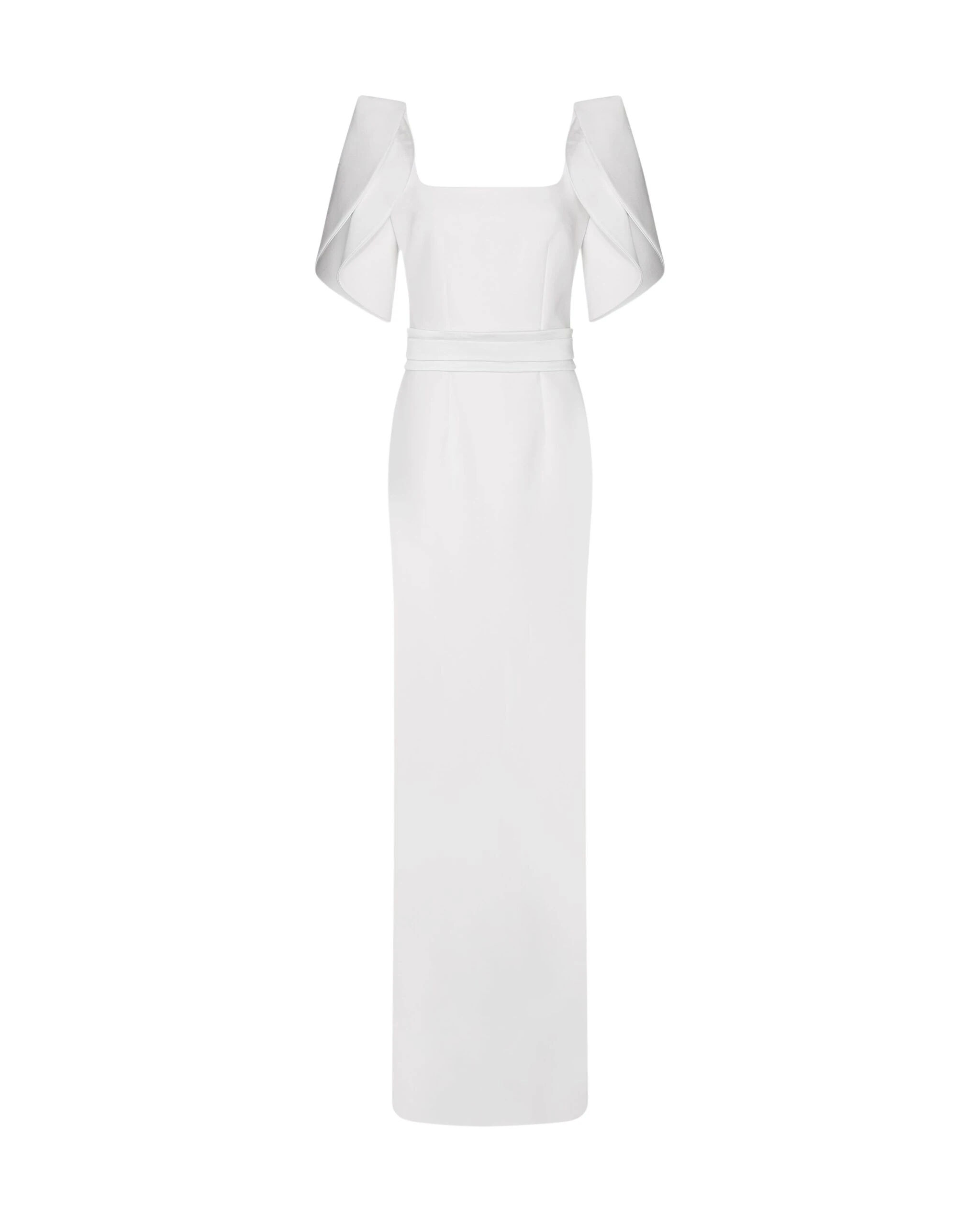 Safiyaa-Dara-Ivory-Long-Dress-Coveti-scaled18534_nobg Safiyaa Dara Ivory Long Dress - Safiyaa Dresses - Heavy Crepe Cape Gown - Shop at Coveti