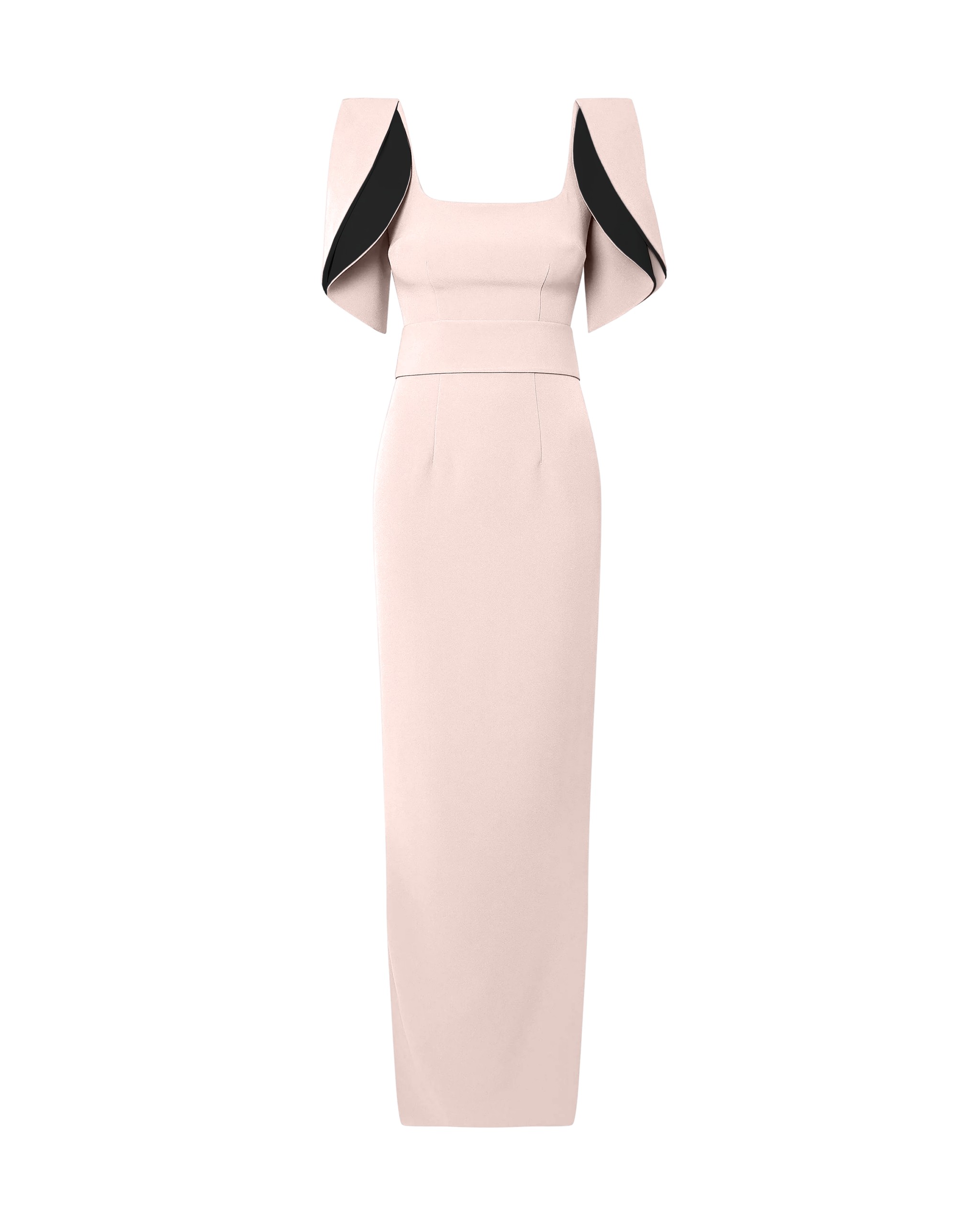 Safiyaa Dara Long Dress in Pale Pink & Black