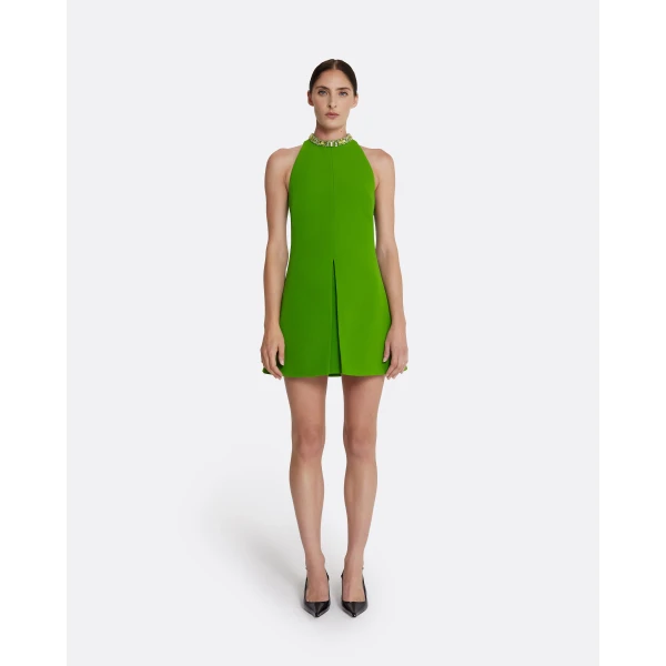 Safiyaa Dorella Short Dress in Verdant Green, view 2