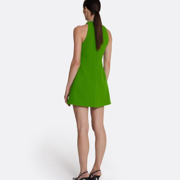 Safiyaa Dorella Short Dress in Verdant Green - Safiyaa Dresses - Heavy Crepe Cape Gown - Shop at Coveti