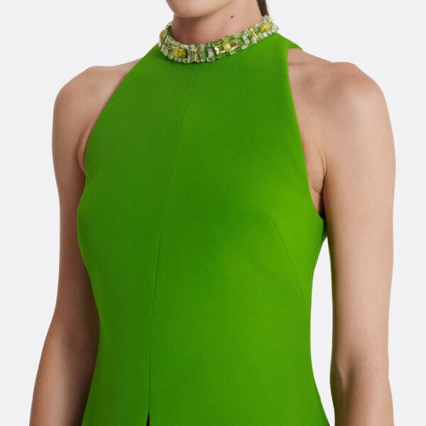 Safiyaa Dorella Short Dress in Verdant Green - Safiyaa Dresses - Heavy Crepe Cape Gown - Shop at Coveti