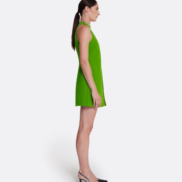 Safiyaa Dorella Short Dress in Verdant Green - Safiyaa Dresses - Heavy Crepe Cape Gown - Shop at Coveti