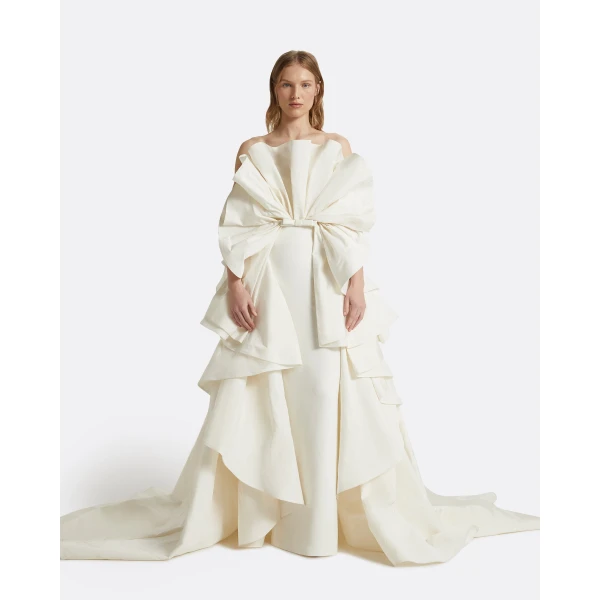 Safiyaa Elsie Ivory Long Dress, view 2