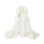 Safiyaa Elsie Ivory Long Dress - Safiyaa Dresses - Heavy Crepe Cape Gown - Shop at Coveti