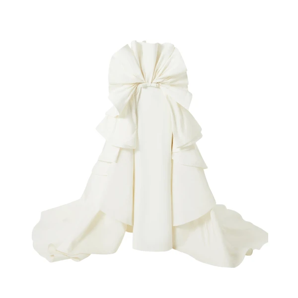 Safiyaa Elsie Ivory Long Dress - Safiyaa Dresses - Heavy Crepe Cape Gown - Shop at Coveti