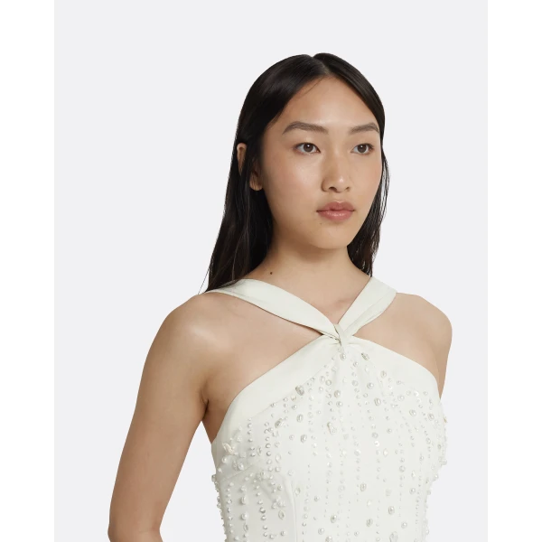 Safiyaa Elspeth Ivory Long Dress, view 4