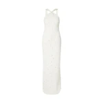 Safiyaa Elspeth Ivory Long Dress - Safiyaa Dresses - Heavy Crepe Cape Gown - Shop at Coveti