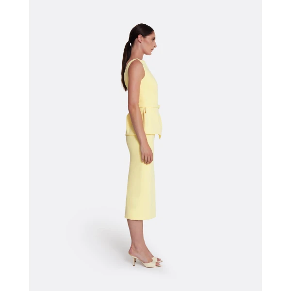 Safiyaa Flaminia Midi Dress Midi in Pale Yellow, view 5