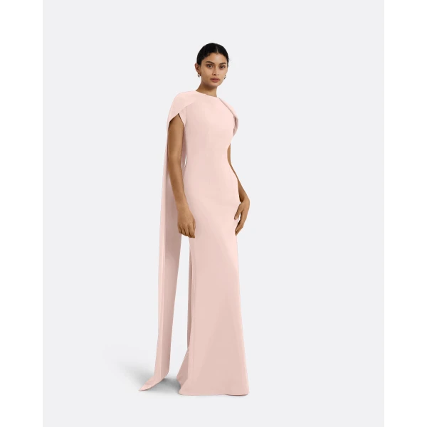 Safiyaa Ginkgo Long Dress in Pale Pink, view 5