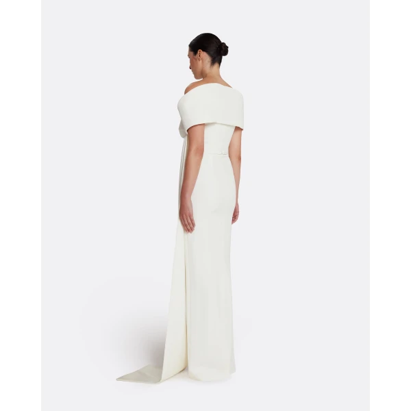 Safiyaa Giorgia Long Dress in Ivory, view 3
