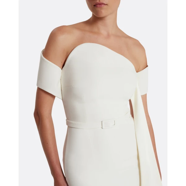 Safiyaa Giorgia Long Dress in Ivory, view 4
