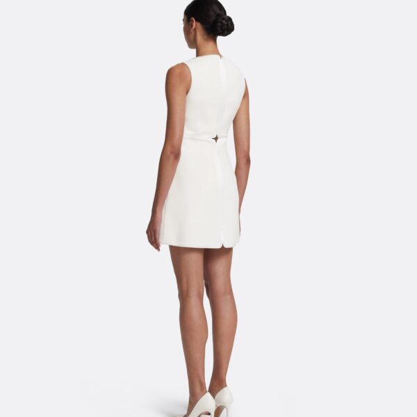 Safiyaa Isra Short Dress in Ivory - Safiyaa Dresses - Heavy Crepe Cape Gown - Shop at Coveti