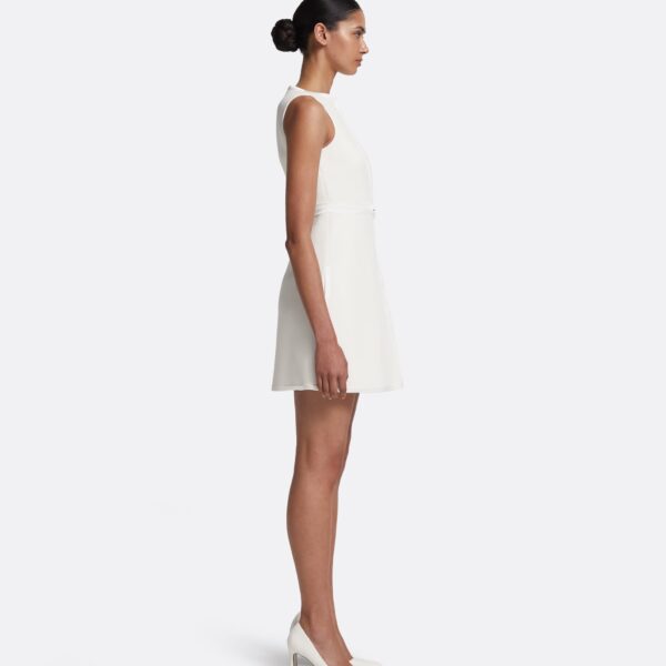 Safiyaa Isra Short Dress in Ivory - Safiyaa Dresses - Heavy Crepe Cape Gown - Shop at Coveti