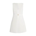 Safiyaa Isra Short Dress in Ivory - Safiyaa Dresses - Heavy Crepe Cape Gown - Shop at Coveti