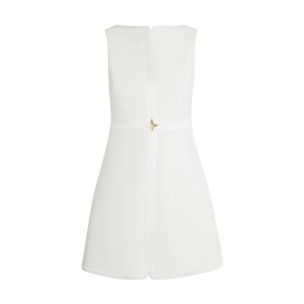 Safiyaa Isra Short Dress in Ivory - Safiyaa Dresses - Heavy Crepe Cape Gown - Shop at Coveti