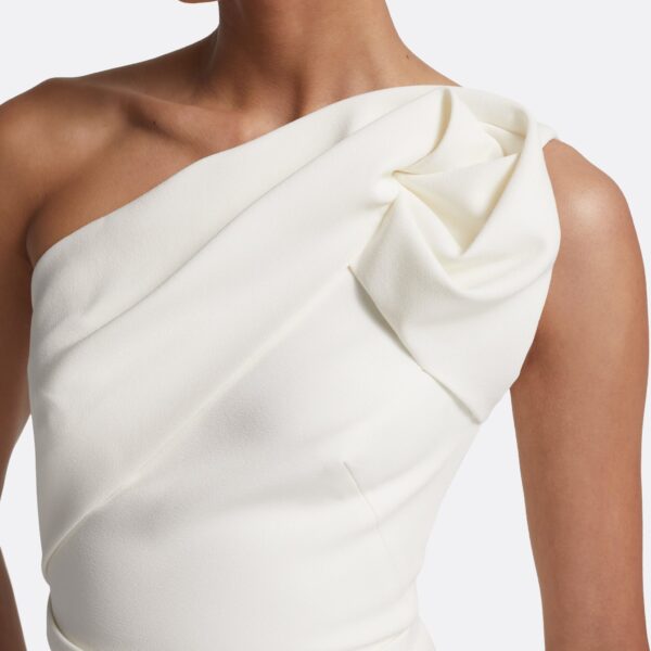 Safiyaa Jaden Short Dress in Ivory - Safiyaa Dresses - Heavy Crepe Cape Gown - Shop at Coveti