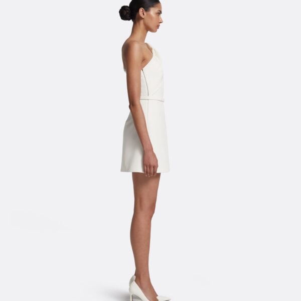 Safiyaa Jaden Short Dress in Ivory - Safiyaa Dresses - Heavy Crepe Cape Gown - Shop at Coveti