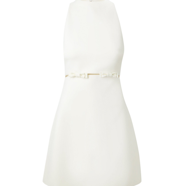 Safiyaa Jalie Ivory Mini Dress - Safiyaa Dresses - Heavy Crepe Cape Gown - Shop at Coveti