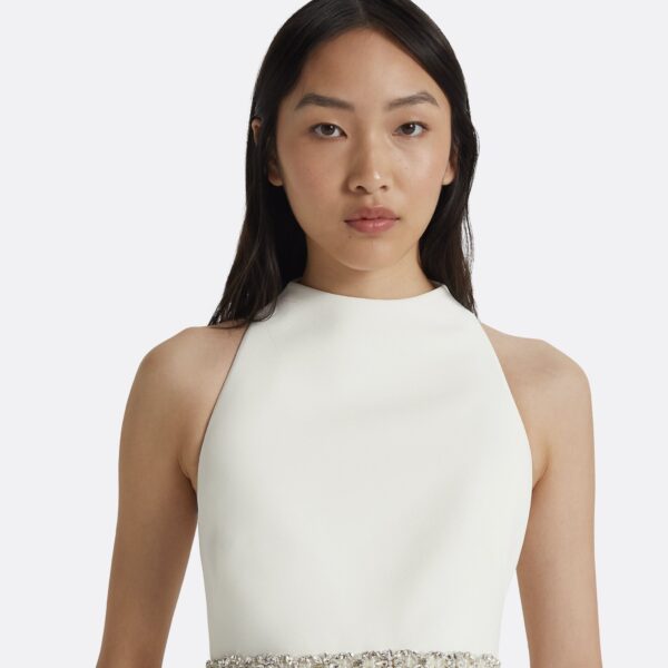 Safiyaa Joules Ivory Long Dress - Safiyaa Dresses - Heavy Crepe Cape Gown - Shop at Coveti