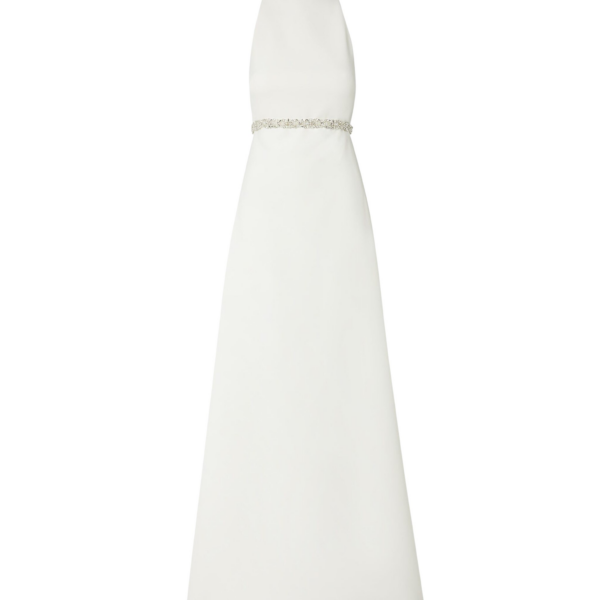 Safiyaa Joules Ivory Long Dress - Safiyaa Dresses - Heavy Crepe Cape Gown - Shop at Coveti