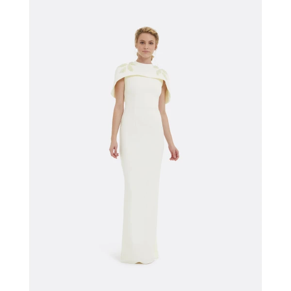 Safiyaa Kalika Curled Leaf Embroidered Long Dress, view 2