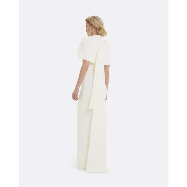 Safiyaa Kalika Curled Leaf Embroidered Long Dress, view 3