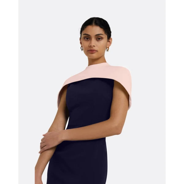 Safiyaa Kalika Long Dress in Azurite & Pale Pink, view 4