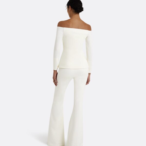 Safiyaa Kamile Ivory Jacket - Safiyaa Jackets - Heavy Crepe Cape Gown - Shop at Coveti