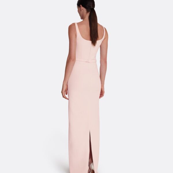 Safiyaa Kristena Long Dress in Pale Pink - Safiyaa Dresses - Heavy Crepe Cape Gown - Shop at Coveti